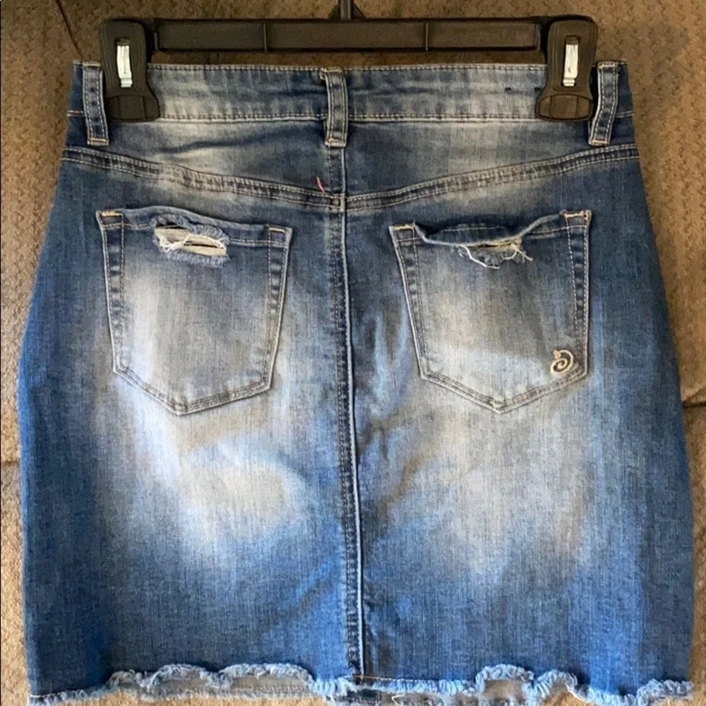 INDIGO REIN Button Fly Denim Jean Mini Skirt Size 0/23